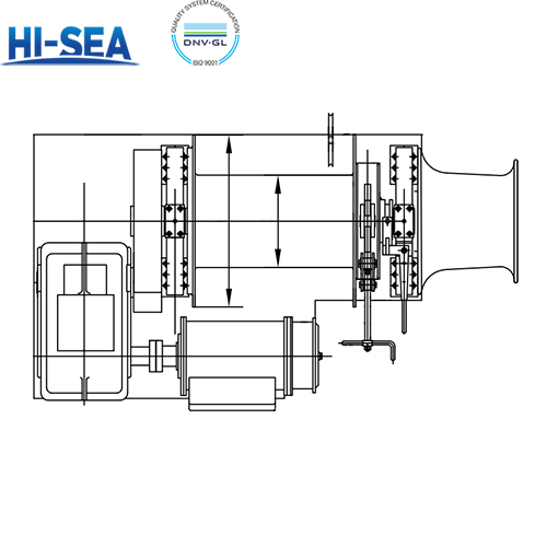 150kN Marine Electric Mooring Winch With Single Drum Single Warping Head